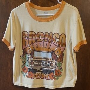 Fruit of the Loom Retro Bronco Tee Cream and Orange
